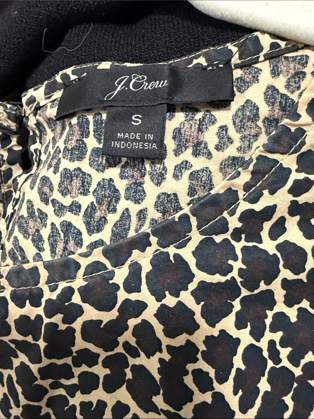 J. Crew Leopard Puff Sleeve Blouse in Black and Tan